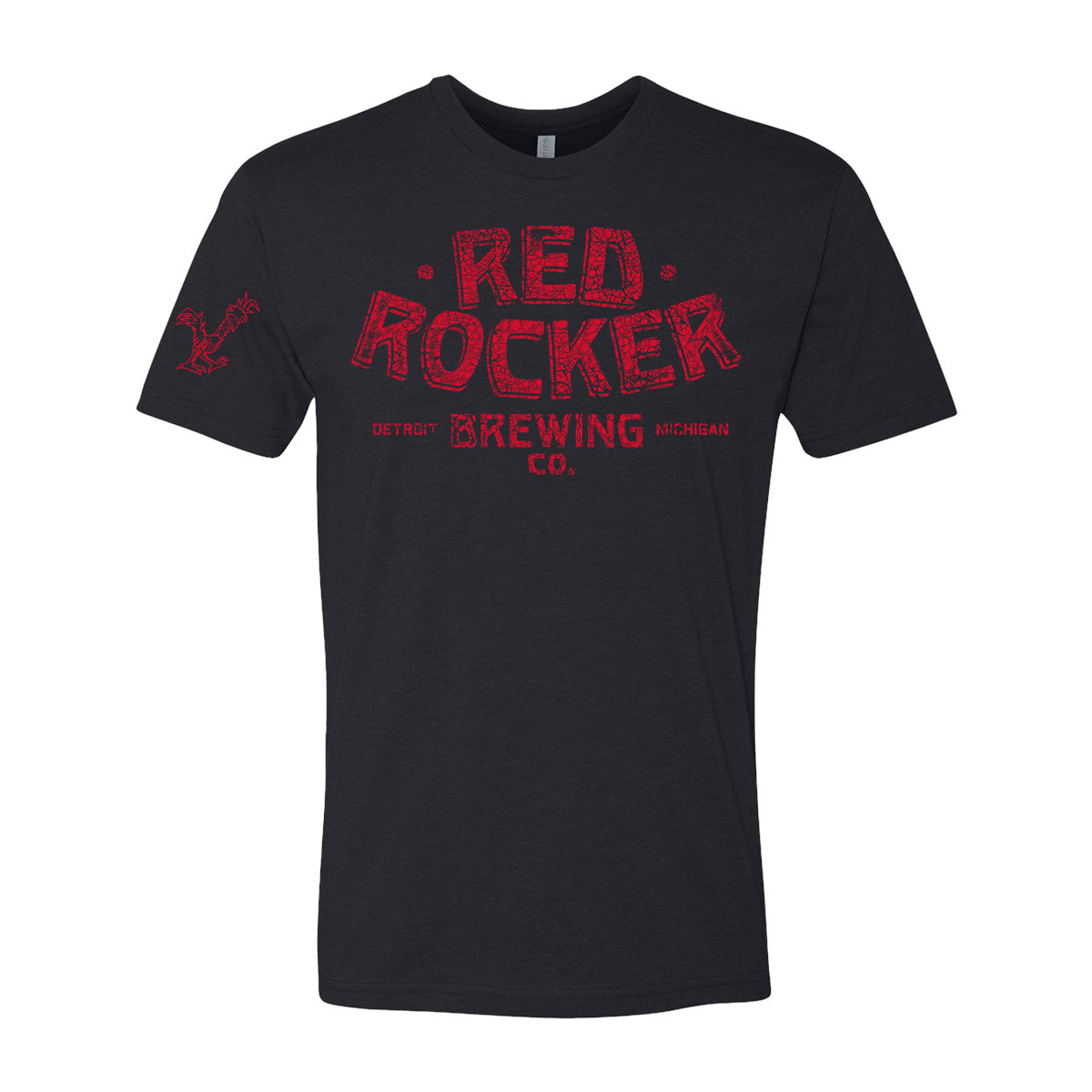 Red Rocker Brewing Company &quot;Script&quot; Tee Black w/ Red Font